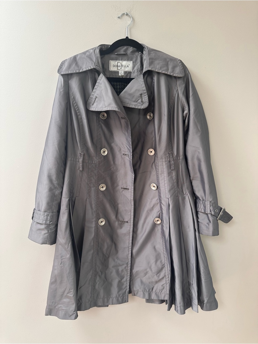 Donatella Gray Double-Breasted Trench Coat